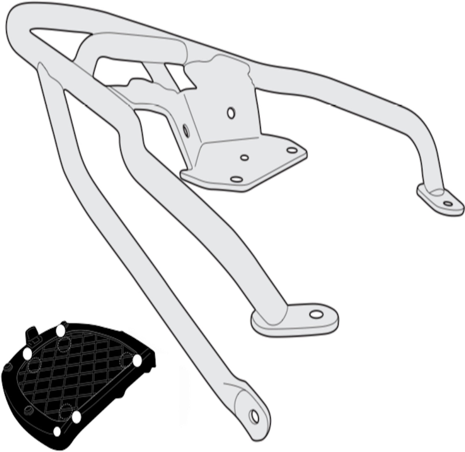 Rear-Rack Monokey - Kappa Moto Compatible With Triumph Bonneville T120 (2016-2023)