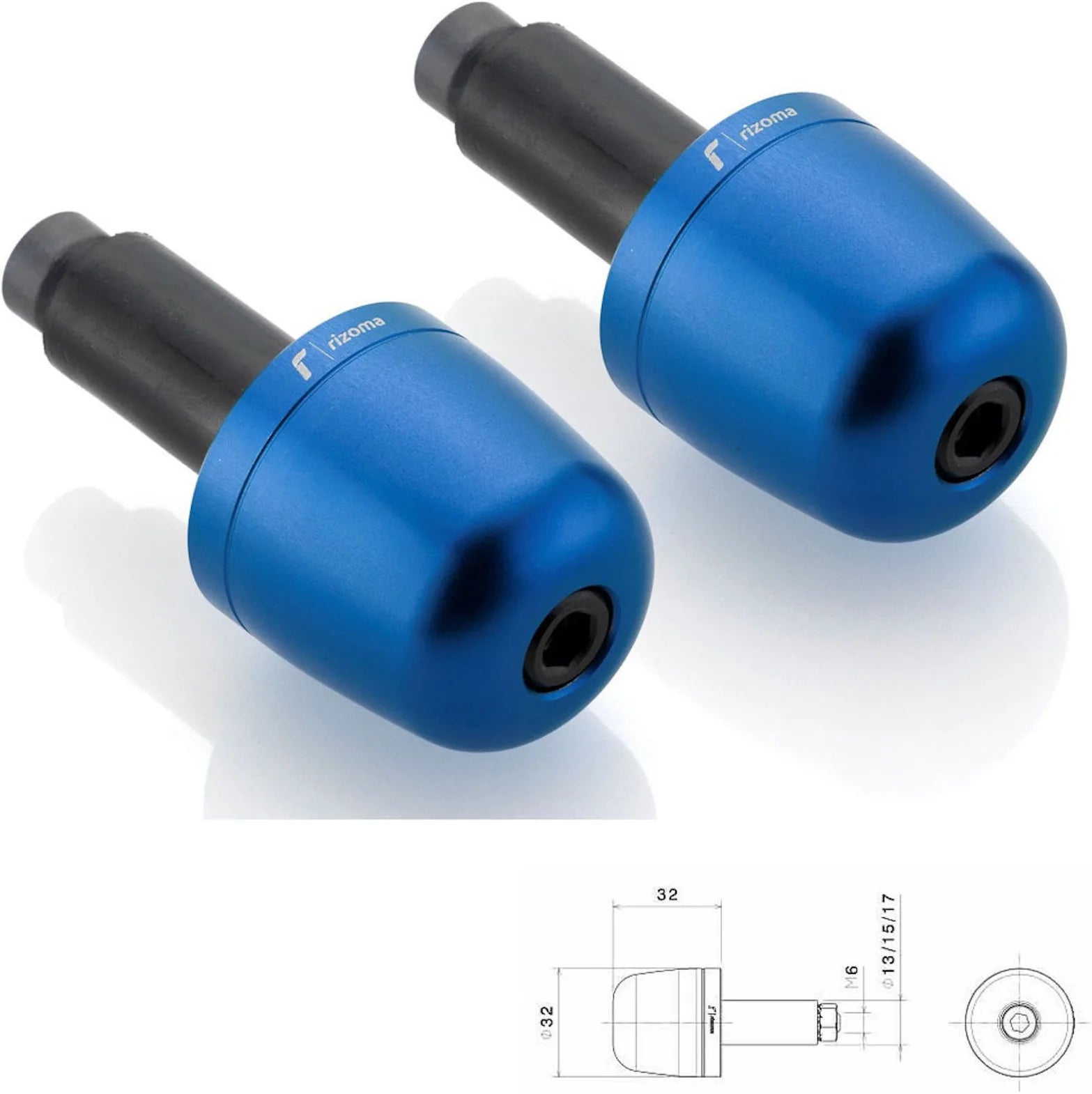 Paar Lenkerend-Caps Ma302U - Rizoma Kompatibel Mit Suzuki Gsr 600 (2006-2011)