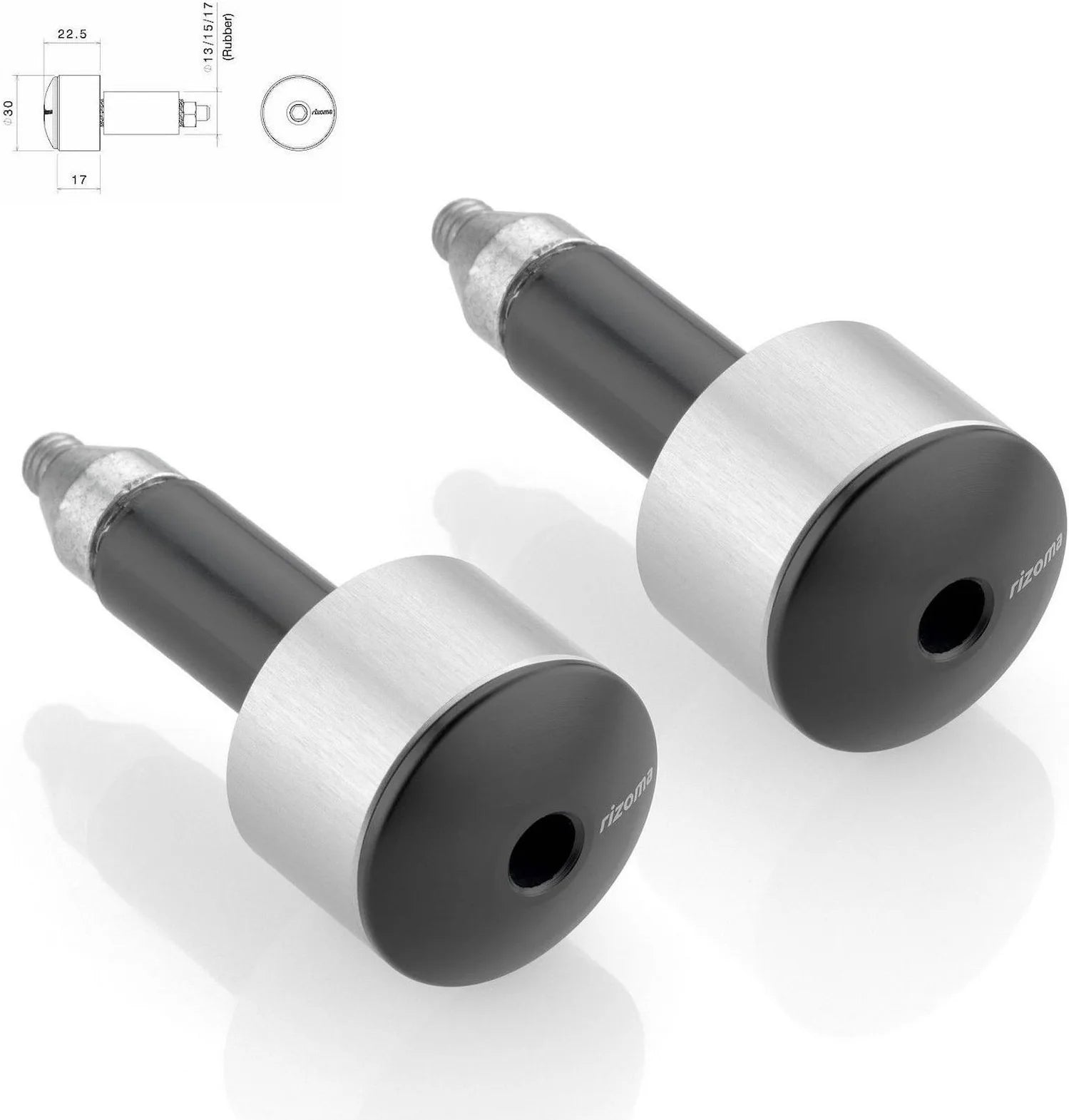 Paar Lenkerend-Caps Ma533A - Rizoma Kompatibel Mit Ducati Monster 1100 Evo (2011-2012)