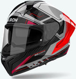 Integralhelm Für Motorrad Airoh Matryx - Mxrk55 Composite Carbon Glanzrot Rocket Grösse Xxl