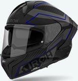 Integralhelm Für Motorrad Airoh Matryx - Mxse18 Composite Carbon Mattblau Sentinel Grösse L