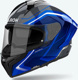 Integralhelm Für Motorrad Airoh Matryx - Mxw18 Composite Carbon Glanzblau Wide Grösse S