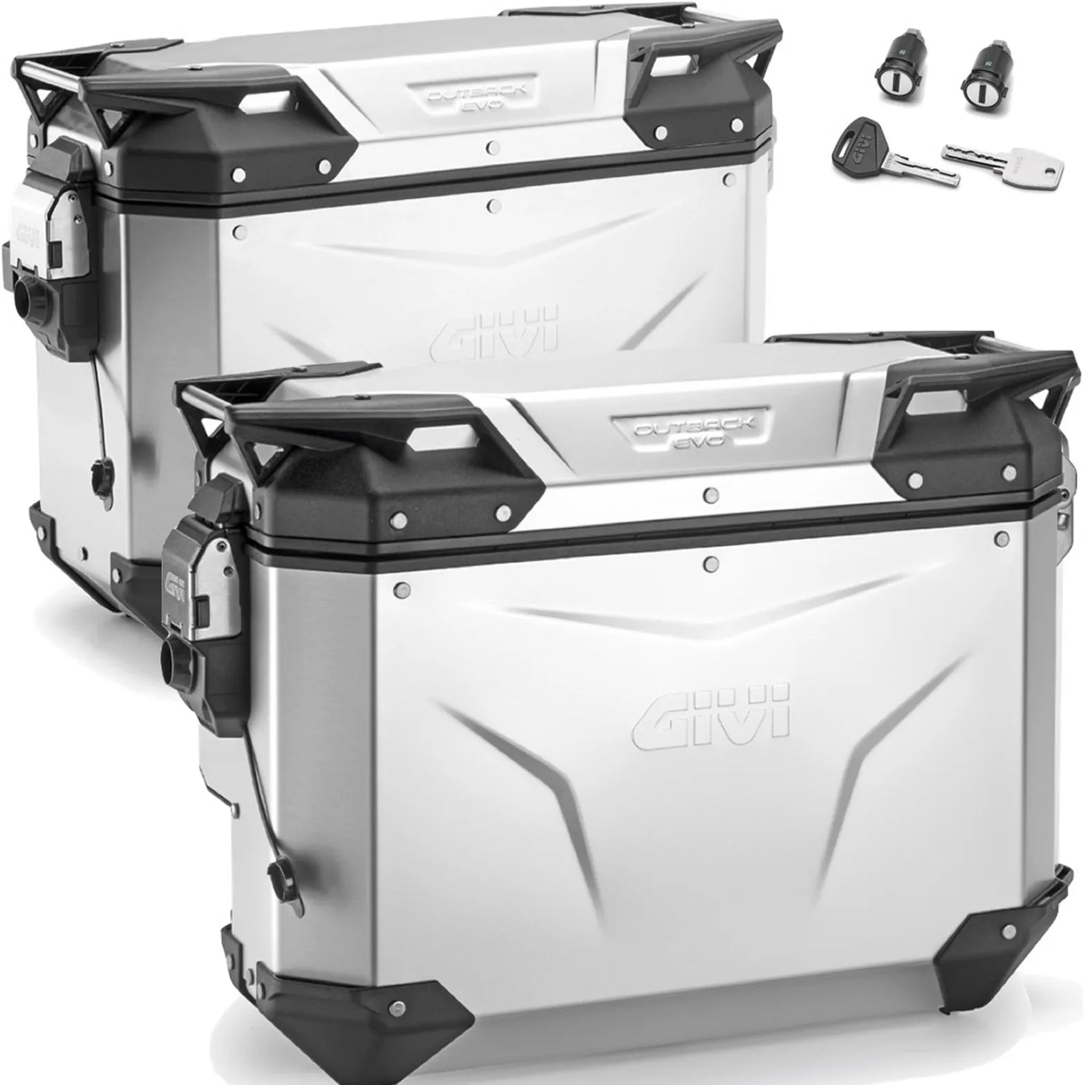 Seitenkoffer Monokey Cam-Side Trekker Outback Evo Smart Eloxiertem Aluminium + Schloss 70 Lt Trekker Outback Evo Smart Eloxiertem Aluminium - Givi Kompatibel Mit Ktm 1290 Super Adventure T (2017)