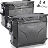 Monokey Cam-Side Trekker Outback Evo Smart Black Aluminium Side Cases + Locks - 70 Lt Trekker Outback Evo Smart Aluminium - Givi Compatible With Yamaha Ténéré 700 World Raid (2022-2024)