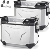 Monokey Cam-Side Trekker Outback Evo Smart Anodized Aluminium Side Cases + Locks - 74 Lt Trekker Outback Evo Smart Anodized Aluminium - Givi Compatible With Triumph Tiger 800 - Xc - Xr (2011-2017)
