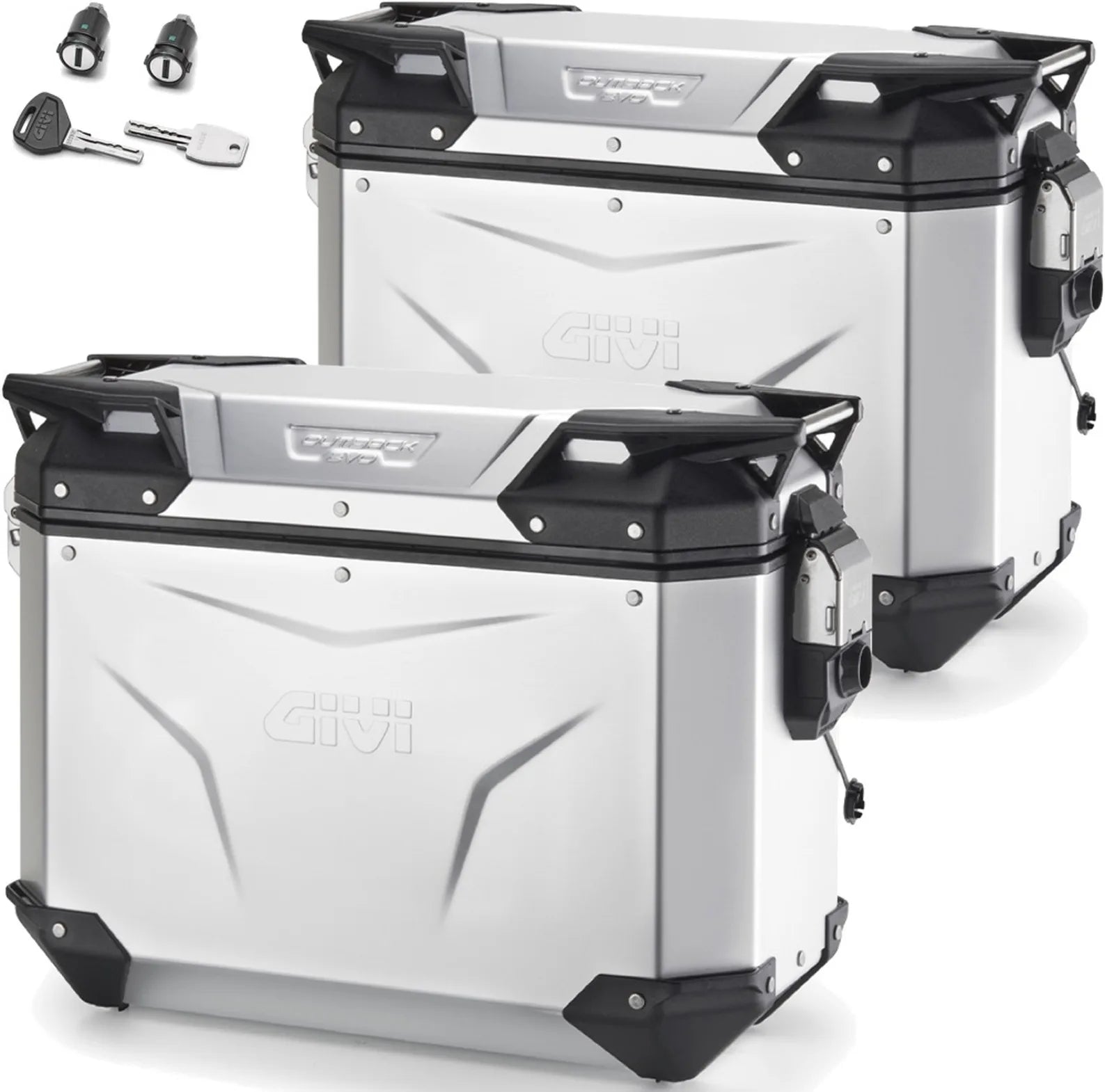 Seitenkoffer Monokey Cam-Side Trekker Outback Evo Smart Eloxiertem Aluminium + Schloss 74 Lt Trekker Outback Evo Smart Eloxiertem Aluminium - Givi Kompatibel Mit Ktm 890 Adventure (2023-2025)