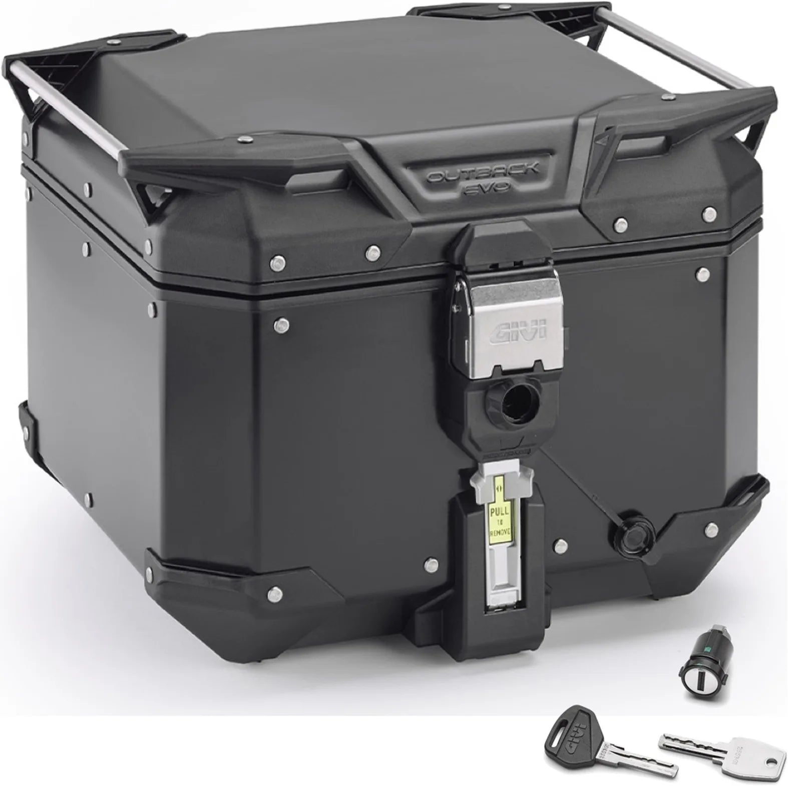 Motorradkoffer Monokey Trekker Outback Evo Smart Aluminium Schwarz 42 Lt Trekker Outback Evo Smart Aluminium - Givi Kompatibel Mit Ktm 890 Adventure (2021-2022)