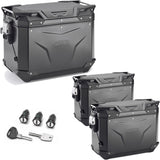 Trekker Outback Evo Smart Aluminium Black Top Case + Side Cases - 116 Lt Trekker Outback Evo Smart Aluminium - Givi Compatible With Triumph Tiger 660 Sport (2022-2024)