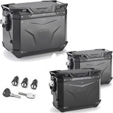Topcase + Seitenkoffer Trekker Outback Evo Smart Aluminium Schwarz Dx Abgeschrägt 130 Lt Trekker Outback Evo Smart Aluminium - Givi Kompatibel Mit Benelli Trk 702 (2023-2024)