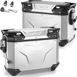 Monokey Cam-Side Trekker Outback Evo Smart Aluminium Side Cases + Locks - 77 Lt Trekker Outback Evo Smart Aluminium - Givi Compatible With Triumph Tiger 900 (2020-2023)