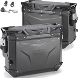 Monokey Cam-Side Trekker Outback Evo Smart Black Aluminium Side Cases + Locks - 77 Lt Trekker Outback Evo Smart Aluminium - Givi Compatible With Bmw R 1250 Gs Adventure (2019-2024)