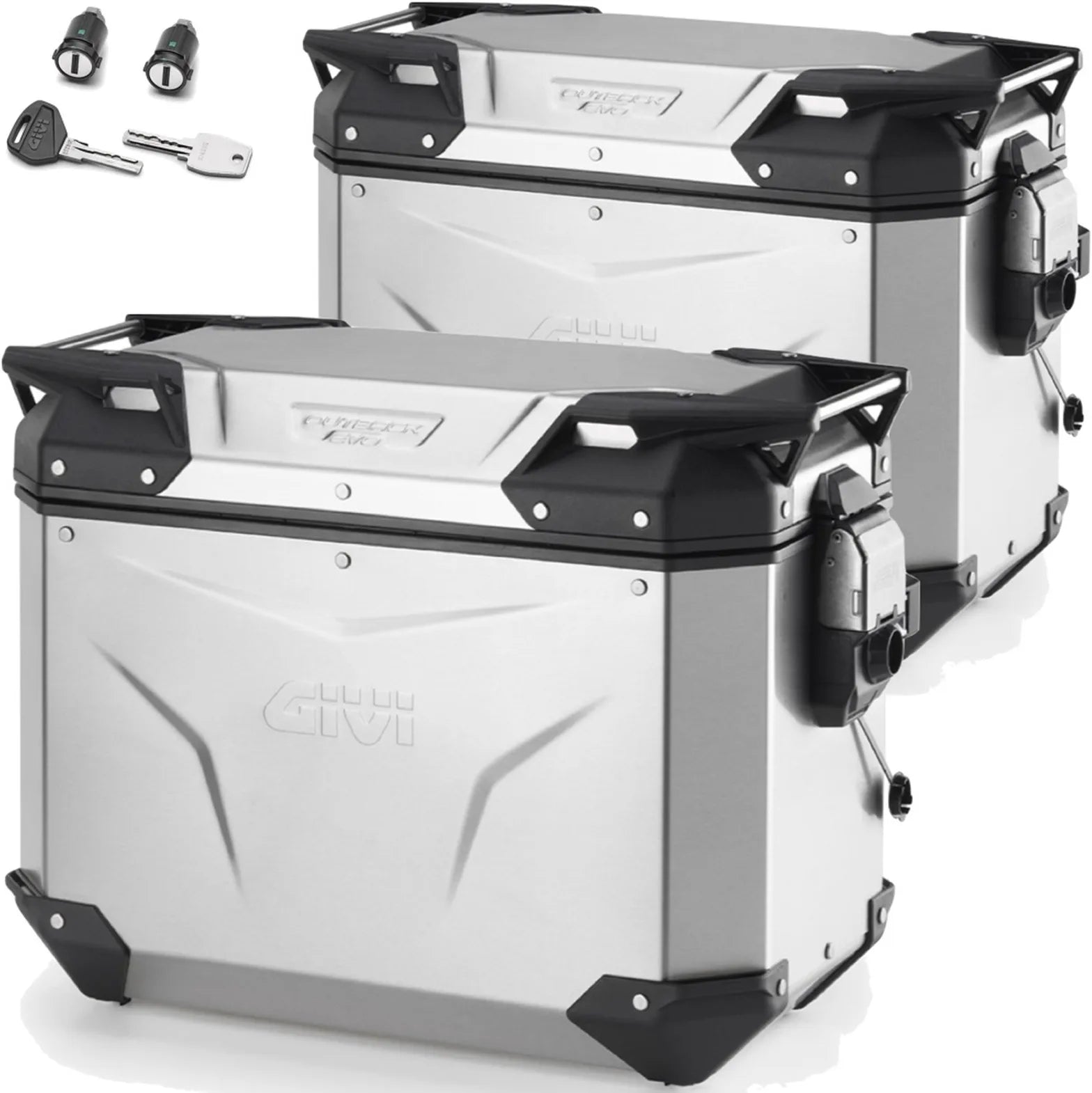 Seitenkoffer Monokey Cam-Side Trekker Outback Evo Smart Eloxiertem Aluminium + Schloss 88 Lt Trekker Outback Evo Smart Eloxiertem Aluminium - Givi Kompatibel Mit Cfmoto 800 Mt-X (2025)