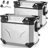 Seitenkoffer Monokey Cam-Side Trekker Outback Evo Smart Eloxiertem Aluminium + Schloss 88 Lt Trekker Outback Evo Smart Eloxiertem Aluminium - Givi Kompatibel Mit Yamaha Xt 1200 Z Super Ténéré (2010-2020)