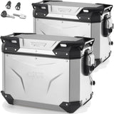Monokey Cam-Side Trekker Outback Evo Smart Anodized Aluminium Side Cases + Locks - 88 Lt Trekker Outback Evo Smart Anodized Aluminium - Givi Compatible With Yamaha Tracer 9 - Gt - Gt+ (2025)