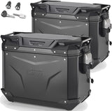 Monokey Cam-Side Trekker Outback Evo Smart Black Aluminium Side Cases + Locks - 88 Lt Trekker Outback Evo Smart Aluminium - Givi Compatible With Triumph Tiger 660 Sport (2022-2024)