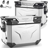 Monokey Cam-Side Trekker Outback Evo Smart Anodized Aluminium Side Cases + Locks - 96 Lt Trekker Outback Evo Smart Anodized Aluminium - Givi Compatible With Ktm 890 Adventure (2021-2022)