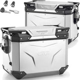 Seitenkoffer Monokey Cam-Side Trekker Outback Evo Smart Aluminium + Schloss 96 Lt Trekker Outback Evo Smart Aluminium - Givi Kompatibel Mit Ktm 890 Adventure (2023-2025)