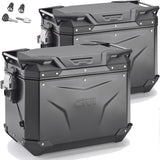Monokey Cam-Side Trekker Outback Evo Smart Black Aluminium Side Cases + Locks - 96 Lt Trekker Outback Evo Smart Aluminium - Givi Compatible With Yamaha Ténéré 700 (2019-2020)