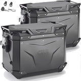 Seitenkoffer Monokey Cam-Side Trekker Outback Evo Smart Aluminium Schwarz + Schloss 96 Lt Trekker Outback Evo Smart Aluminium - Givi Kompatibel Mit Ktm 1050 Adventure (2015-2016)