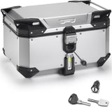 Monokey Trekker Outback Evo Smart Anodized Aluminium Top Case - 58 Lt Trekker Outback Evo Smart Anodized Aluminium - Givi Compatible With Sym Max Sym Tl 500 (2020-2024)