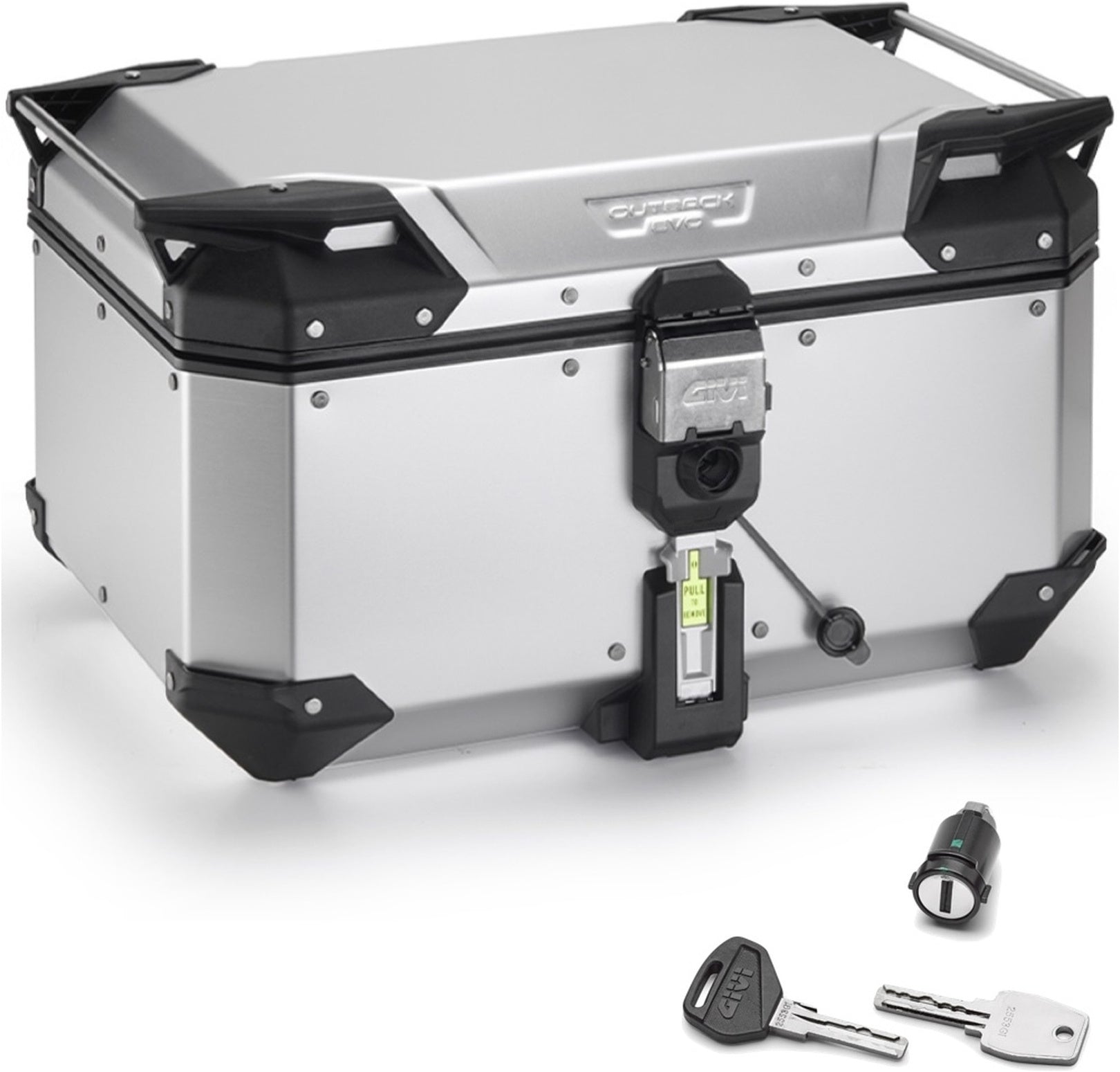 Monokey Trekker Outback Evo Smart Anodized Aluminium Top Case - 58 Lt Trekker Outback Evo Smart Anodized Aluminium - Givi Compatible With Ducati Multistrada 1200 (2010-2012)
