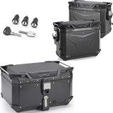 Topcase + Seitenkoffer Trekker Outback Evo Smart Aluminium Schwarz Dx Abgeschrägt 135 Lt Trekker Outback Evo Smart Aluminium - Givi Kompatibel Mit Benelli Trk 702 (2023-2024)
