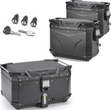 Trekker Outback Evo Smart Aluminium Black Top Case + Side Cases - 146 Lt Trekker Outback Evo Smart Aluminium - Givi Compatible With Triumph Tiger 660 Sport (2022-2024)
