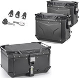Topcase + Seitenkoffer Trekker Outback Evo Smart Aluminium Schwarz 146 Lt Trekker Outback Evo Smart Aluminium - Givi Kompatibel Mit Honda Cb 500 X (2019-2023)