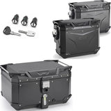 Topcase + Seitenkoffer Trekker Outback Evo Smart Aluminium Schwarz Dx Abgeschrägt 146 Lt Trekker Outback Evo Smart Aluminium - Givi Kompatibel Mit Benelli Trk 702 (2023-2024)