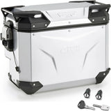 Einzelne Seitentasch Rechts Abgeschrägt Monokey Cam-Side Trekker Outback Evo Smart Eloxiertem Aluminium + Schloss 40 Lt Givi Trekker Outback Evo Smart Eloxiertem Aluminium Argent Grösse 40 Lt.
