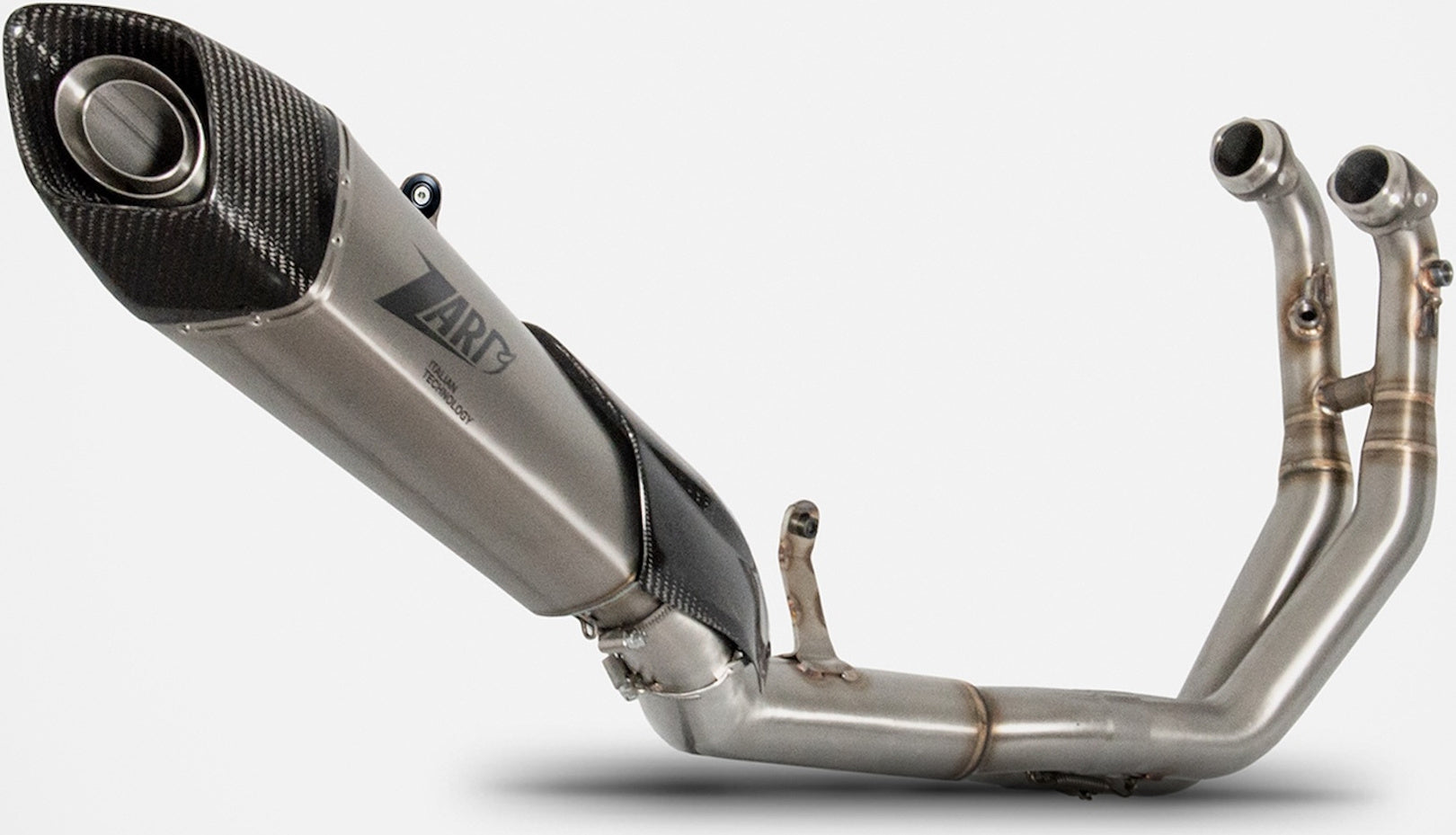 Complete Catalytic Exhaust System With Sound Certification Titanium Endcap Carbon - Zard Compatible With Aprilia Rs 660 (2021-2023)