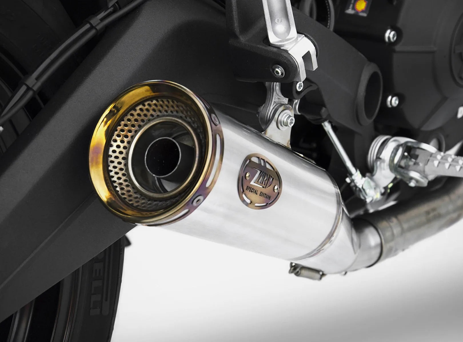 Auspuffendstück Mit Geräuschzulassung Zuma Edelsthal Endkappe Bronze - Zard Kompatibel Mit Ducati Scrambler 800 Desert Sled (2021-2022)
