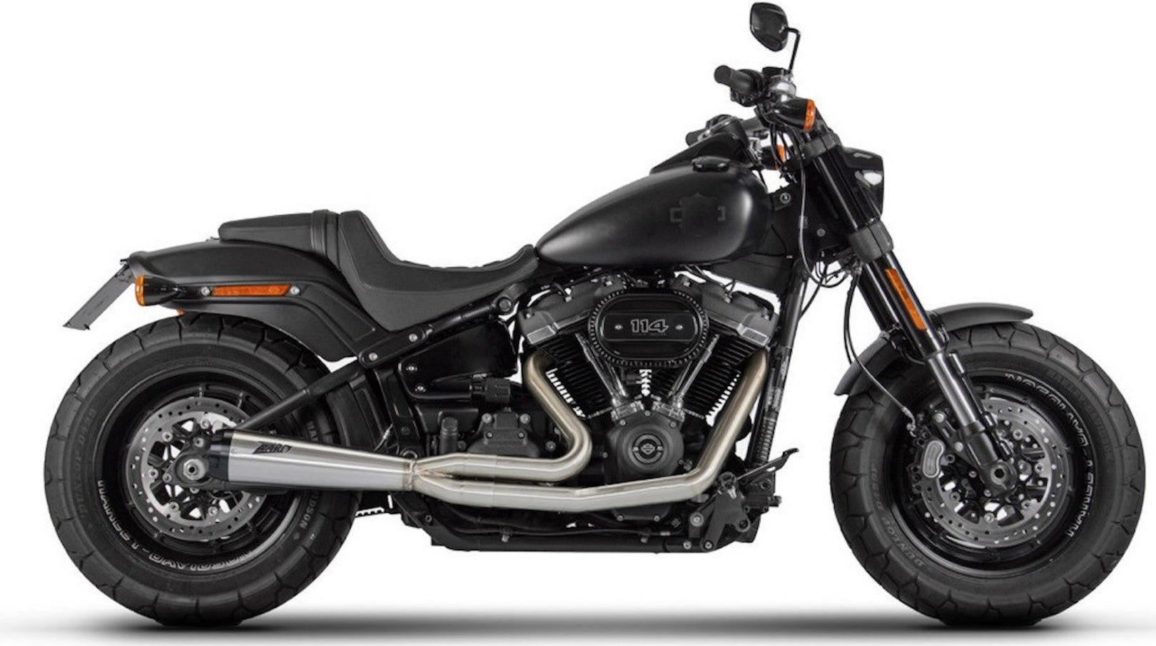 Complete Catalytic Exhaust System With Sound Certification Stainless Steel Endcap Aluminium Black - Zard Compatible With Harley-Davidson Breakout (2016-2023)