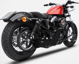 Komplette Abgasanlage Mit Katalysator Und Geräuschzulassung Conical Edelsthal Schwarz Endkappe Alu Schwarz - Zard Kompatibel Mit Harley-Davidson Sportster (2003-2013)