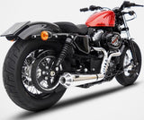 Komplette Abgasanlage Mit Katalysator Und Geräuschzulassung Conical Edelsthal Polish Endkappe Alu - Zard Kompatibel Mit Harley-Davidson Sportster (2003-2013)