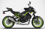 Komplette Abgasanlage Mit Katalysator Und Geräuschzulassung Titan Endkappe Carbon - Zard Kompatibel Mit Kawasaki Z 900 (2020-2023)