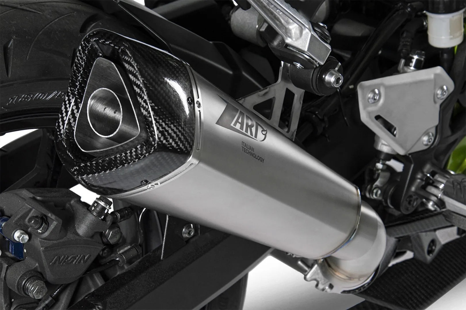Komplette Abgasanlage Mit Katalysator Und Geräuschzulassung Titan Endkappe Carbon - Zard Kompatibel Mit Kawasaki Z 900 A2 (2020-2023)