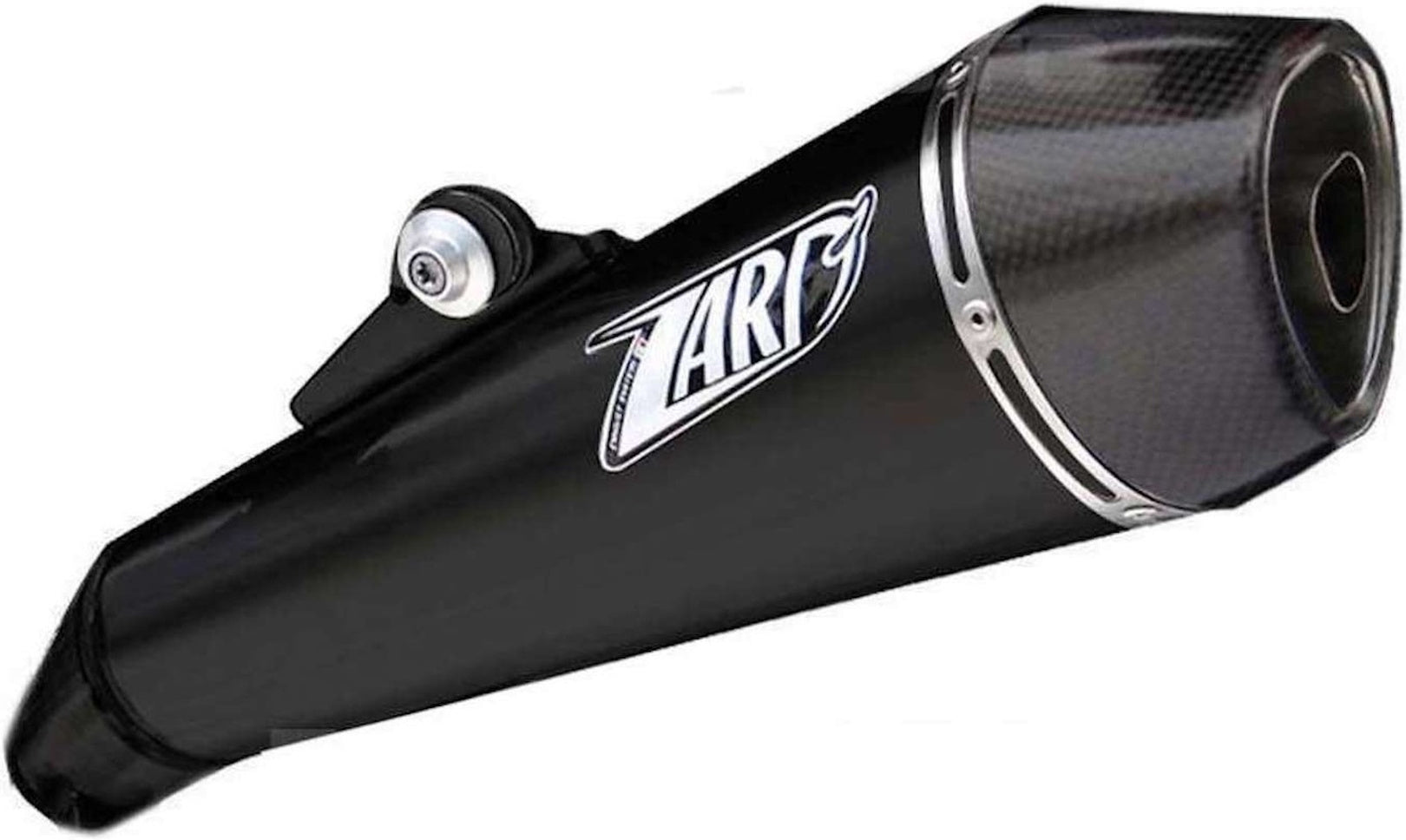 Exhaust Tip With Noise Certification Conical Steel Black Endcap Carbon - Zard Compatible With Moto Guzzi Norge (2006-2010)