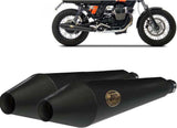 Auspuffendstück Mit Geräuschzulassung Conical Edelsthal Schwarz - Zard Kompatibel Mit Moto Guzzi V7 Café Classic - Stone (2008-2015)