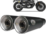 Auspuffendstück Mit Geräuschzulassung Big Edelsthal Schwarz Endkappe Alu - Zard Kompatibel Mit Moto Guzzi V9 Bobber (2016-2019)