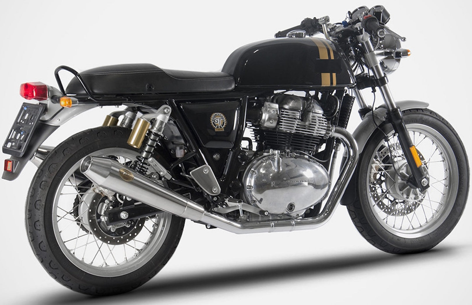 Exhaust Tip With Noise Certification Stainless Steel Polish - Zard Compatible With Royal Enfield Continental Gt (2021-2023)
