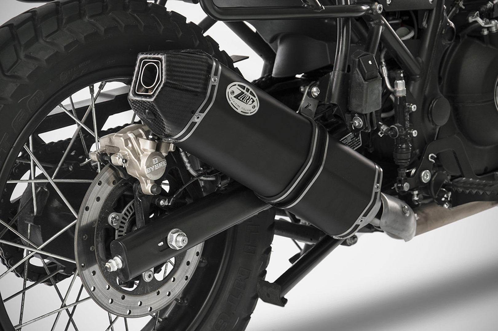 Exhaust Tip With Noise Certification Penta Low Steel Black Endcap Carbon - Zard Compatible With Royal Enfield Himalayan (2017-2023)