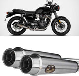 Exhaust Tip With Noise Certification Stainless Steel - Zard Compatible With Triumph Bonneville T120 (2021-2023)