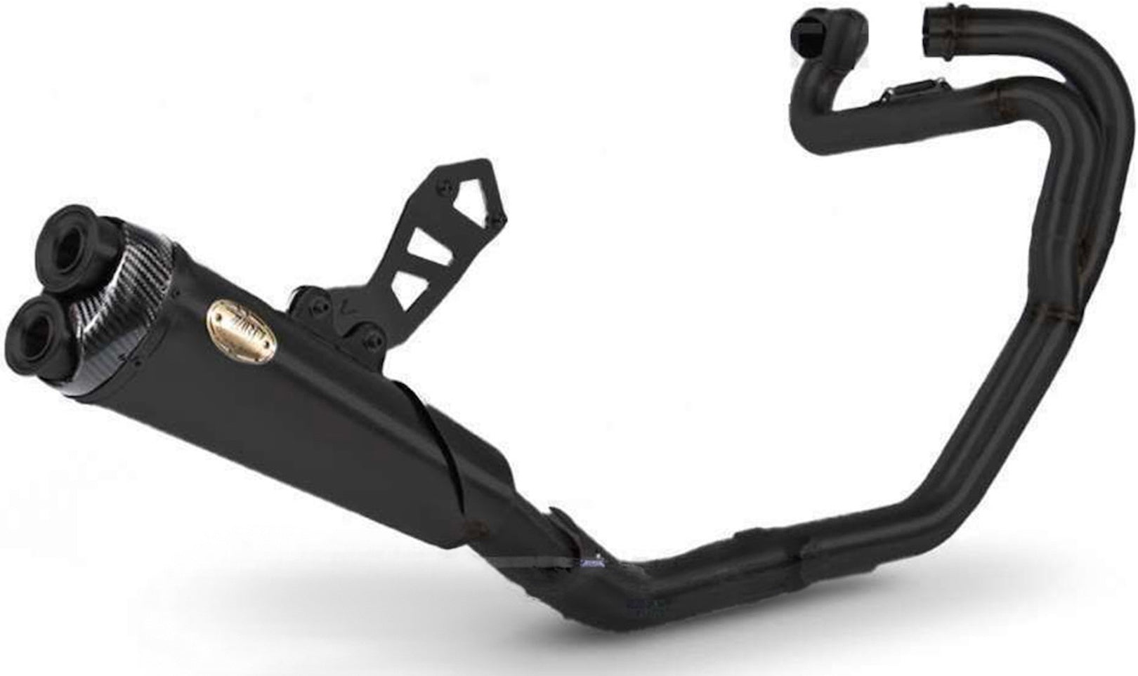 Complete Catalytic Exhaust System With Sound Certification Steel Black Endcap Carbon - Zard Compatible With Triumph Scrambler 1200 (2019-2020)