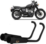 Komplette Abgasanlage Mit Katalysator Und Geräuschzulassung Edelsthal Schwarz - Zard Kompatibel Mit Triumph Bonneville T120 (2016-2020)