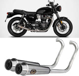 Complete Catalytic Exhaust System With Sound Certification Stainless Steel - Zard Compatible With Triumph Bonneville T120 (2016-2020)