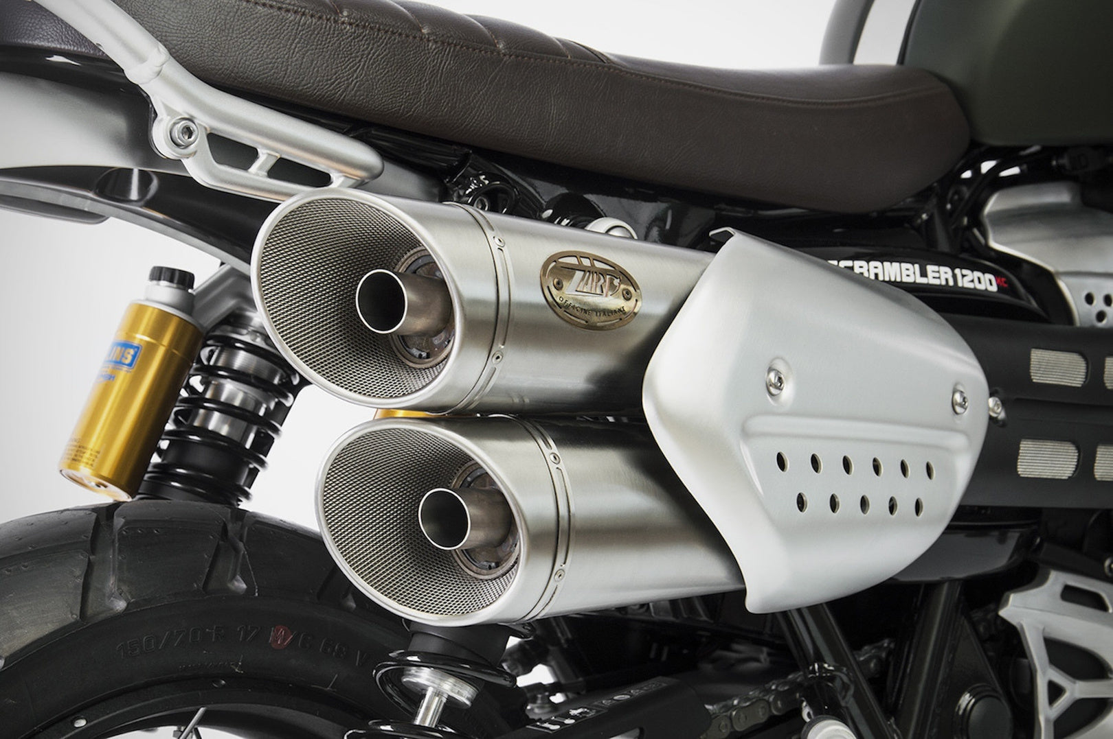 Complete Non-Catalytic Exhaust System With Sound Certification Stainless Steel - Zard Compatible With Triumph Scrambler 1200 (2019-2020)