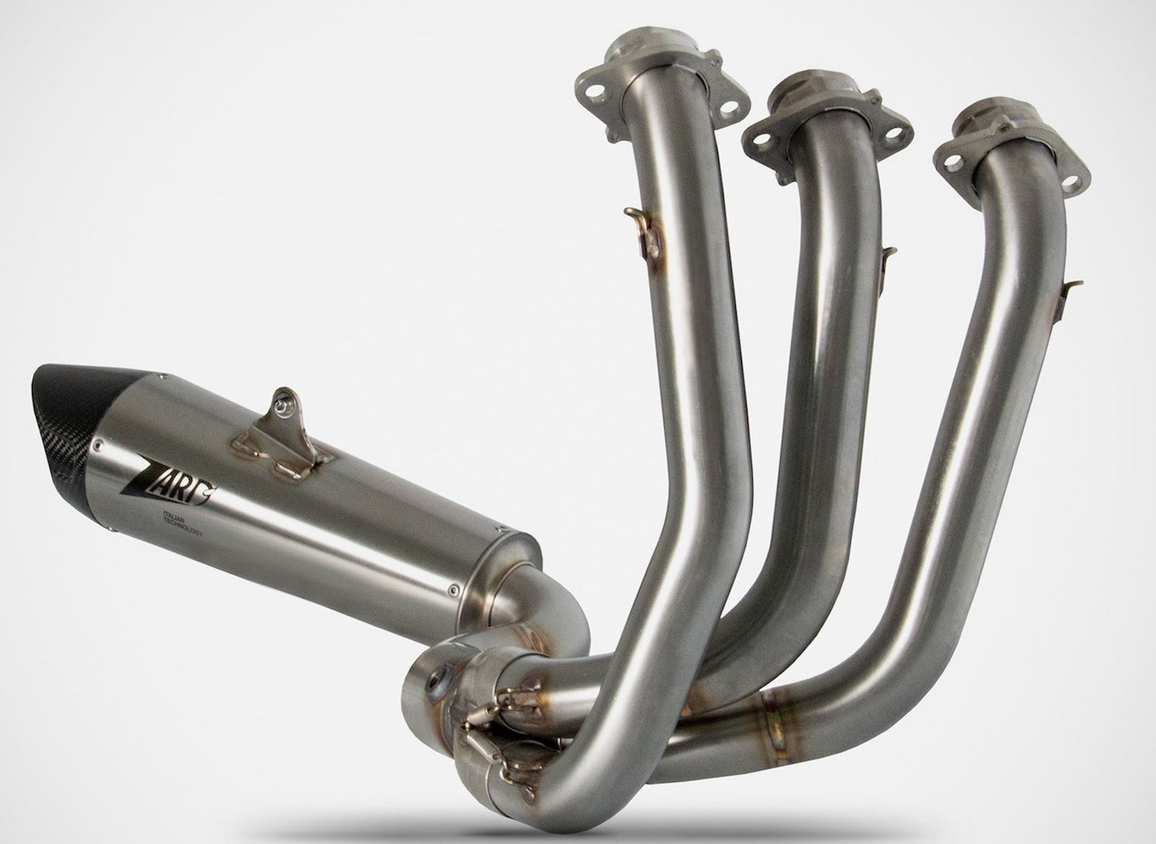 Complete Catalytic Exhaust System With Sound Certification Titanium Endcap Carbon - Zard Compatible With Triumph Tiger 660 Sport (2021-2023)