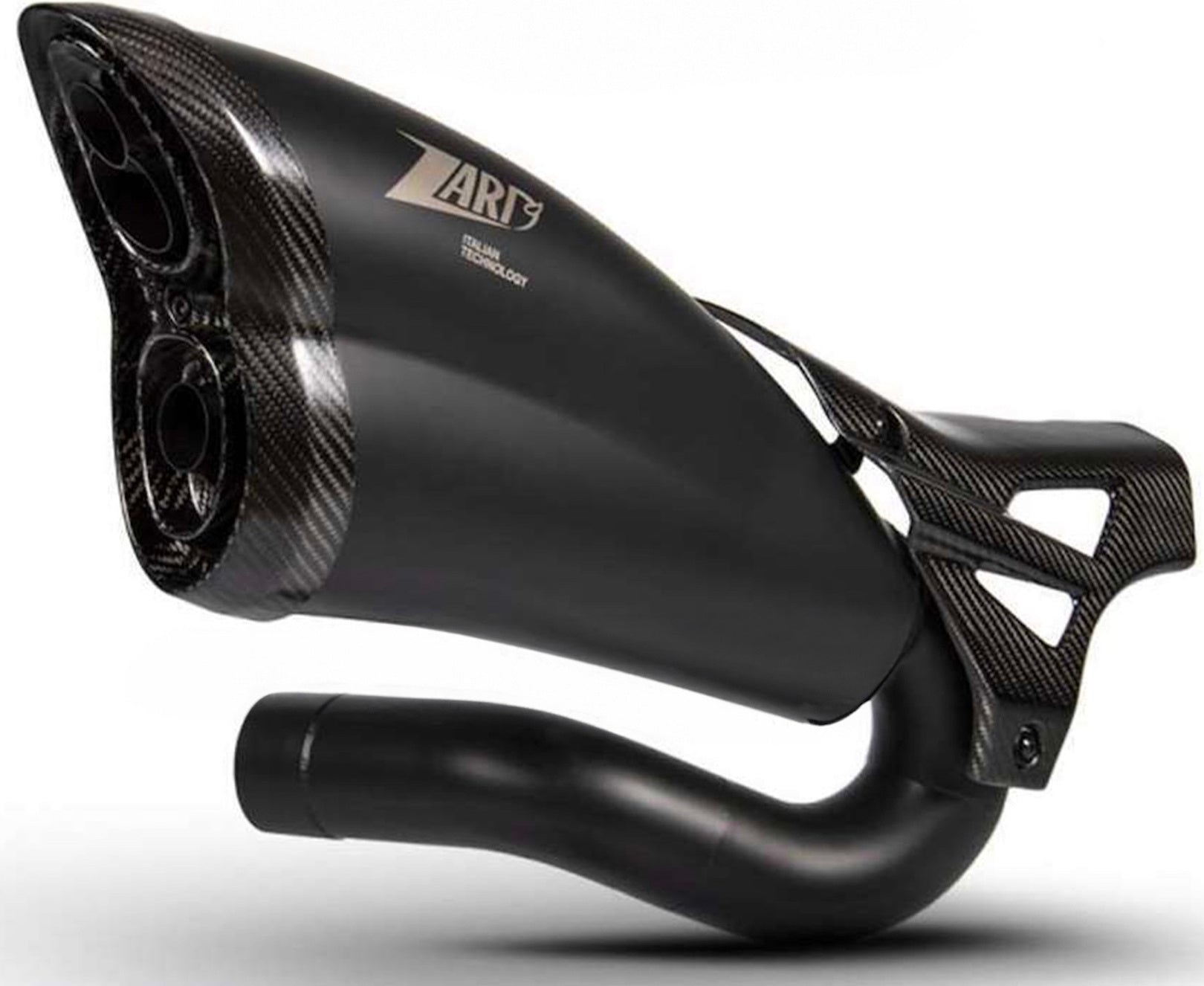 Exhaust Tip With Noise Certification Steel Black Endcap Carbon - Zard Compatible With Triumph Scrambler 1200 (2019-2020)