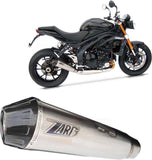 Exhaust Tip With Noise Certification Titanium Endcap Carbon - Zard Compatible With Triumph Speed Triple 1200 Rs - Rr (2021-2023)